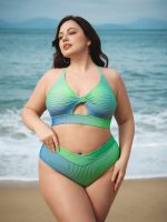 Green V Cut Plus Size Bikini Bottom - Image 2