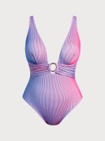 Multi O-Ring Plus Size One-Piece Swimsuit - Image 5