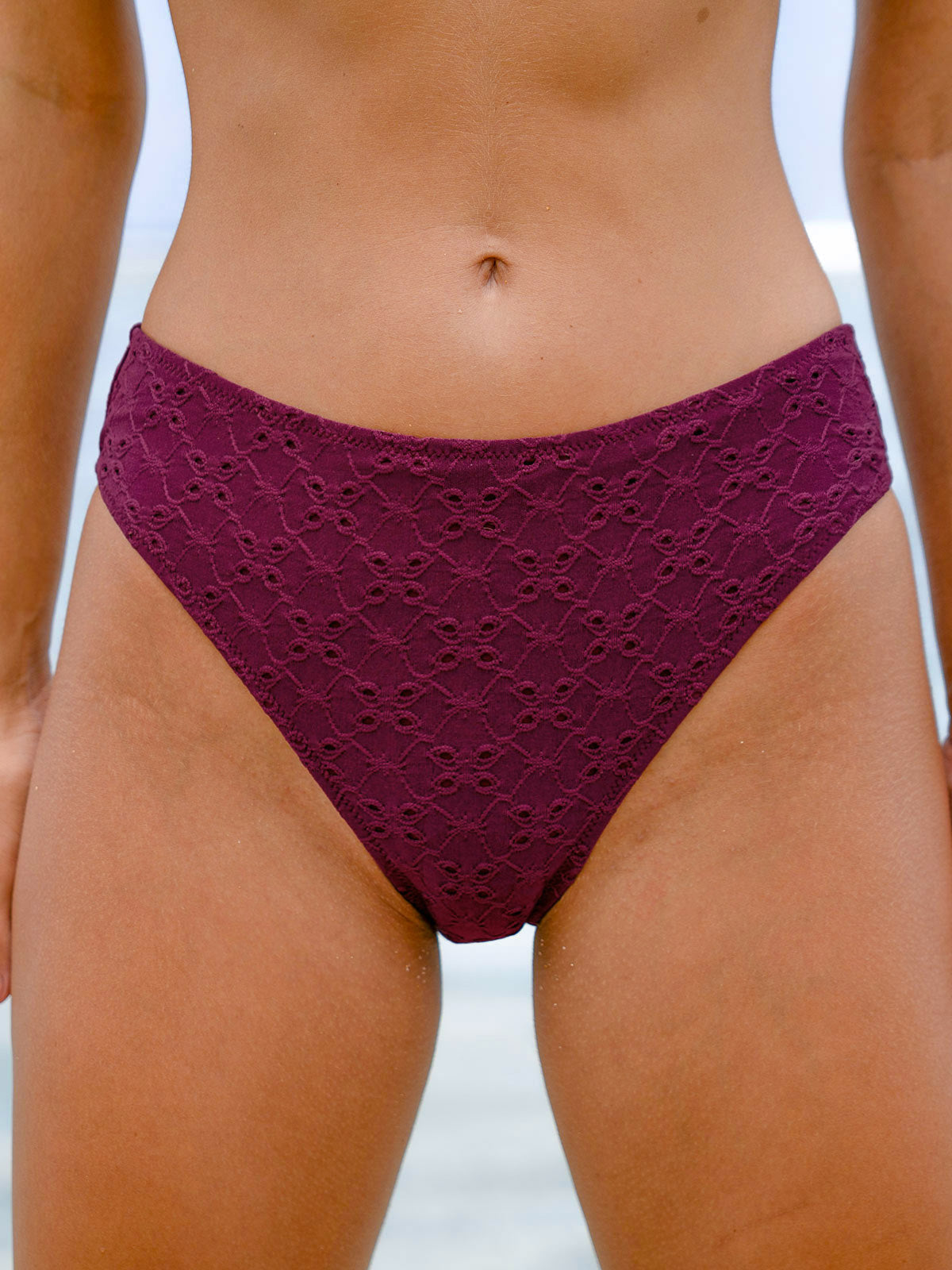 women-knitted-polyester-blended-tankini-bottoms-burgundy-sustainable-tankinis-ixsbx6 Burgundy Textured Tankini Bottom - Image 1