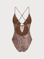 Wild Leopard Cutout One Piece Swimwear - Image 7