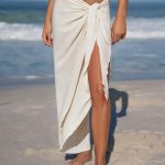 Off White Wrap Cover-Up Midi Skirt