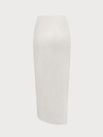 Off White Wrap Cover-Up Midi Skirt - Image 6