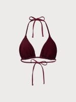 Wine Red Monogram Halter Bikini Top - Image 8
