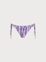 Purple Leaf Textured Tie Bikini Bottom - Image 7