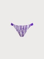 Purple Leaf Textured Bikini Bottom - Image 8