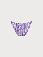 Purple Leaf Textured Bikini Bottom - Image 9