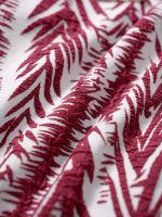 Wine Red Leaf Textured Bikini Bottom - Image 14