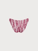 Wine Red Leaf Textured Bikini Bottom - Image 12