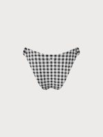 Black Gingham Ruched Bikini Bottom - Image 12