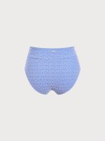 Blue Jacquard V Cut Plus Size Bikini Bottom - Image 5