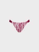 Wine Red Leaf Textured Bikini Bottom - Image 11