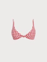 Red Gingham Knot Bikini Top - Image 7