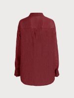 Wine Red Lyocell Cover Up Shirt - Image 10