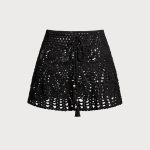 Black Crochet Cover-Up Skirt