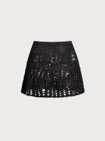 Black Crochet Cover-Up Skirt - Image 2