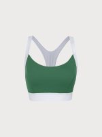 Green Contrast U Neck Sports Bra -Light Support - Image 8