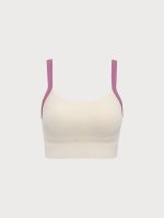 Pink Contrast Strap Sports Bra - Image 10