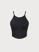 Black Strappy Back Active Tank Top - Light Support - Image 6