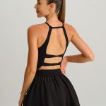 Black Strappy Back Active Tank Top - Light Support
