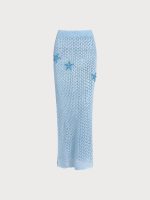 Sky Blue Crochet Cover-Up Skirt - Image 6