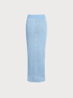 Sky Blue Crochet Cover-Up Skirt - Image 7