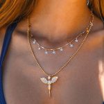 Gold Alloy Angel Pendant Necklace