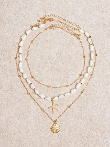 Gold Seashell Layered Necklace