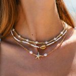 Gold Alloy Starfish Pearl Necklace