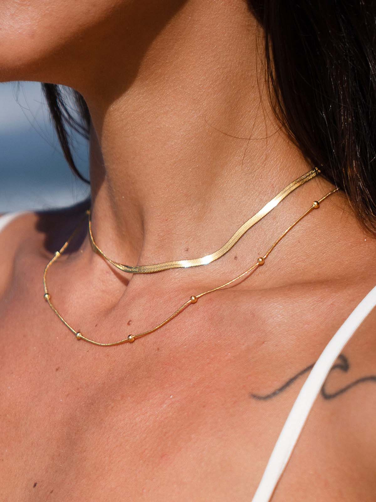 women_s-gold-titanium-steel-double-layer-necklace-sustainable-necklaces-eijynb Golden Double Layer Necklace - Image 1