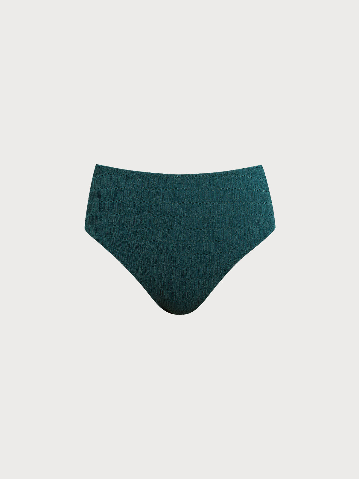 women_s-knit-nylon-surf-bottoms-dark_green-sustainable-surfing_clothes-hhuzlr Dark Green Textured High-Waisted Surf Bottom - Image 1