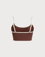 Dark Coffee Spaghetti Strap Crop - Image 2