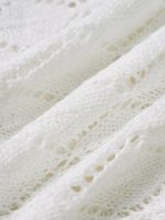 White Crochet Knitted Side-Slit Cover-Up Skirt - Image 5