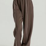 Dark Coffee Side Pockets Cotton Pants