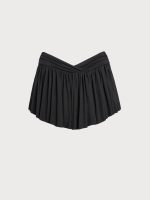 Black Pleated Modal Cover-up Skirt - Image 7