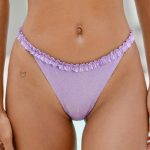 Purple Ruffled Bikini Bottom