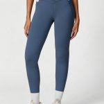 Blue High Waisted Pockets Leggings 26"