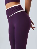 Purple Contrast High Waisted Leggings 24" - Image 2