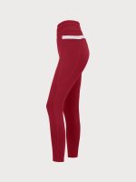 Wine Red High Waisted Pockets Leggings 26" - Image 10