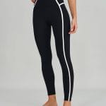 Black High-Waist Side-Stripe Leggings 27"