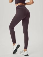 Purple Contrast High Waisted Leggings 25"
