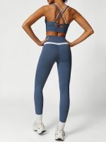 Blue High Waisted Pockets Leggings 26" - Image 5