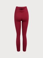 Wine Red Cut Out Leggings 24" - Image 8
