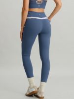 Blue High Waisted Pockets Leggings 26" - Image 9