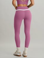 Pink High Waisted Pockets Leggings 26" - Image 3