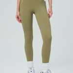 Green V-Cut High Waisted Pockets Leggings 26"