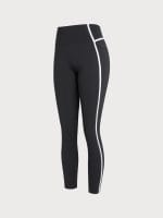 Black High-Waist Side-Stripe Leggings 27" - Image 9
