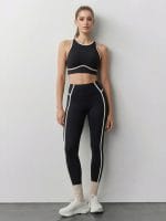 Black High-Waist Side-Stripe Leggings 27" - Image 4