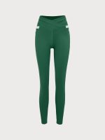 Green High Waisted Pockets Leggings 26" - Image 8