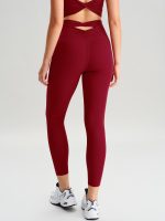 Wine Red Cut Out Leggings 24"