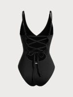 V Neck Tummy Control One-Piece Swimsuit - Image 9